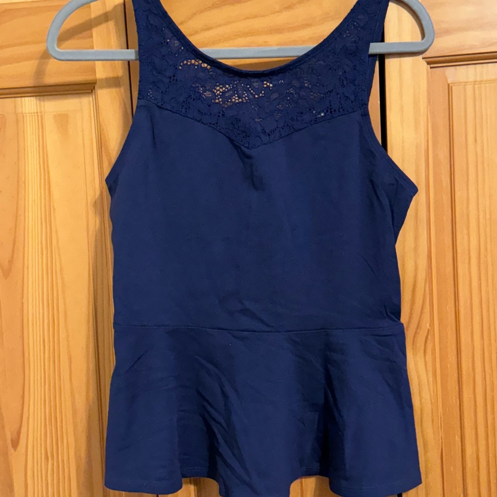 Express Peplum Deep Blue Top